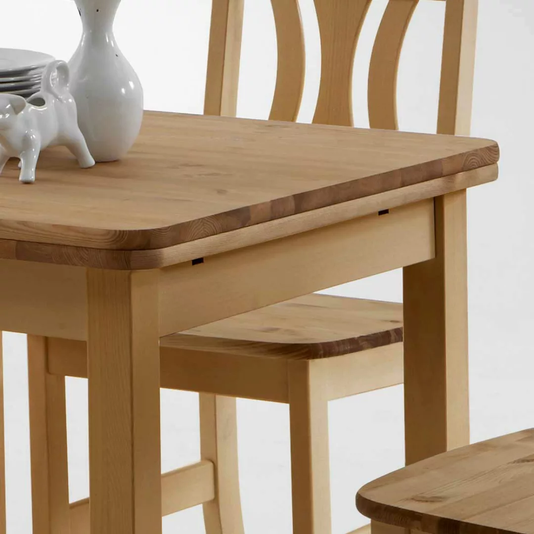 Esszimmertisch aus Kiefer Massivholz quadratisch günstig online kaufen