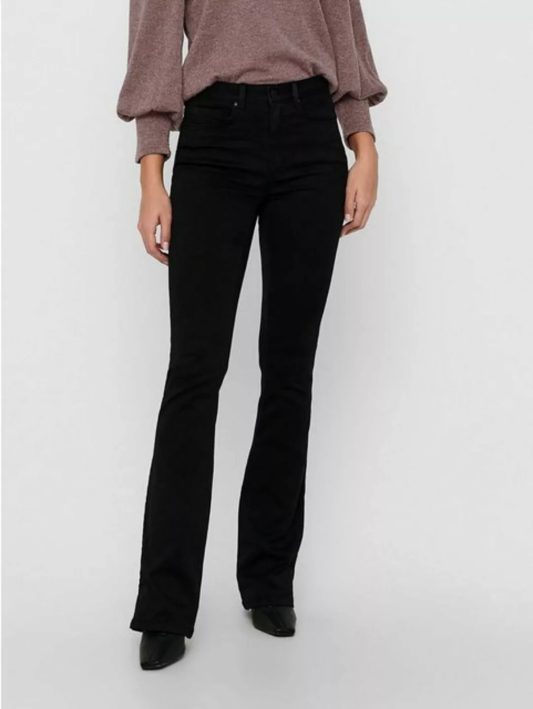 Only Damen Jeans ONLROYAL FLARE 600 Flared Fit - Schwarz - Black günstig online kaufen
