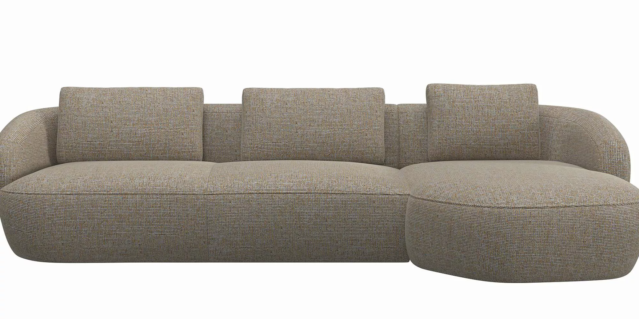 FLEXLUX Wohnlandschaft "Torino, rund, L-Form, Sofa-Ecke mit Recamiere, Long günstig online kaufen