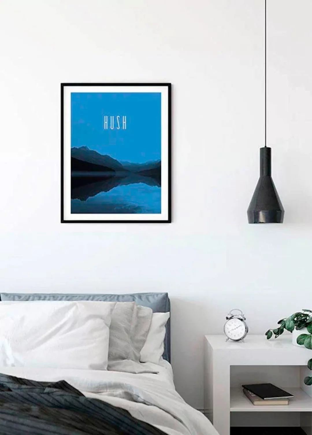 Komar Poster »Word Lake Hush Blue«, Natur, (1 St.) günstig online kaufen