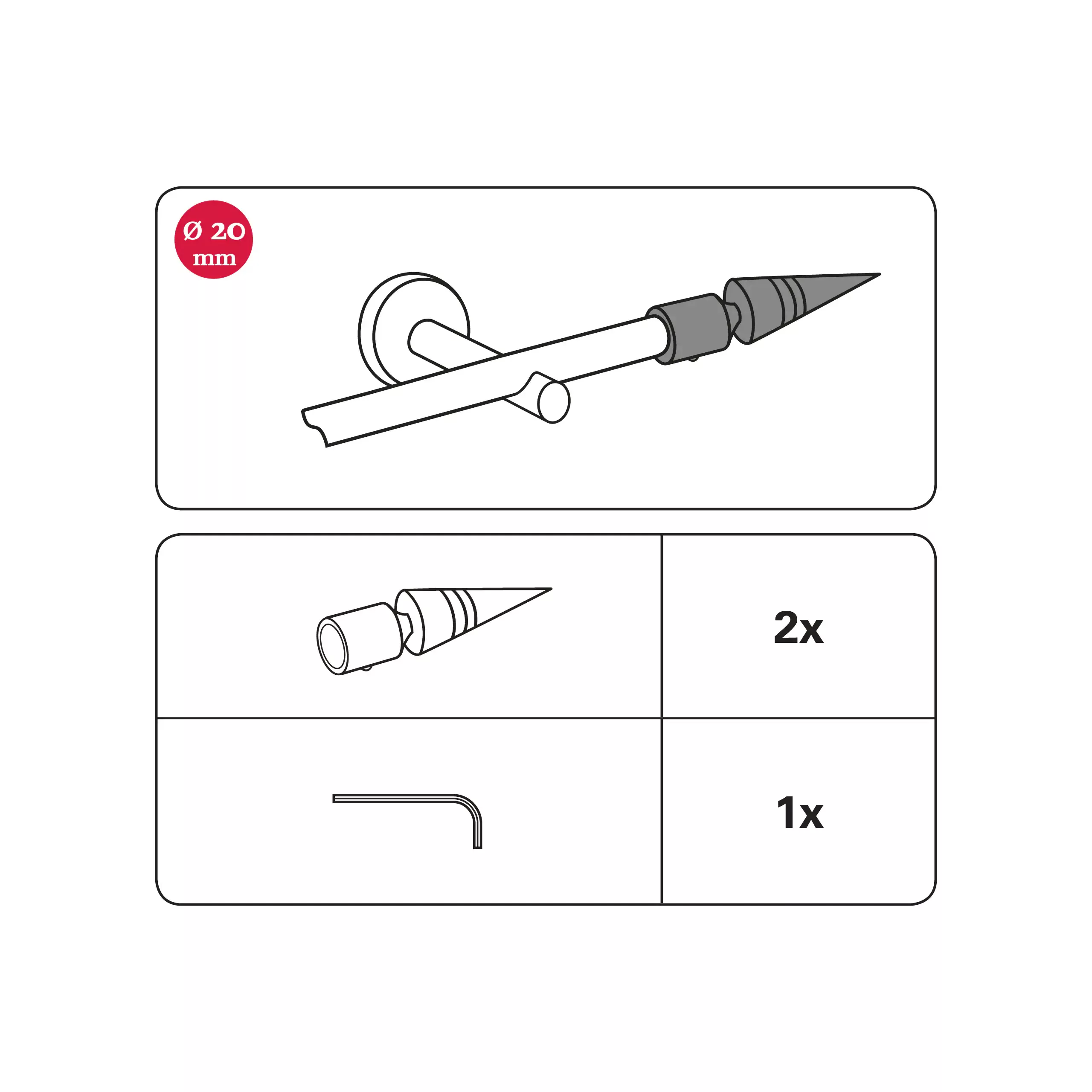 GARDINIA Gardinenstangen-Endstück »Spitze«, (2 St.) günstig online kaufen