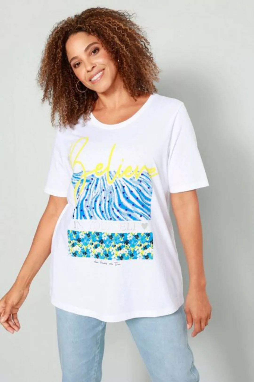MIAMODA Rundhalsshirt T-Shirt großer Druck Rundhals Halbarm günstig online kaufen