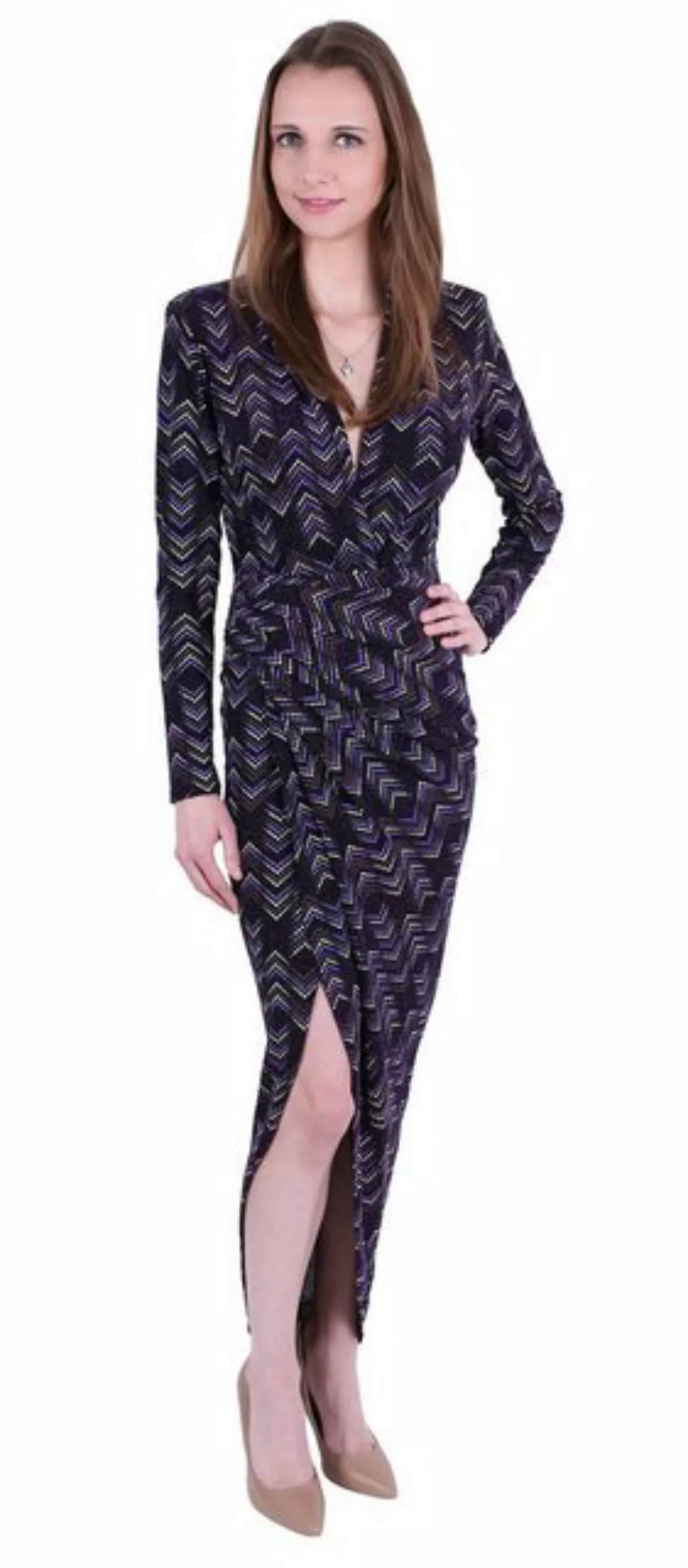 Sarcia.eu Maxikleid John Zack Violettes Maxikleid mit geometrischem Muster günstig online kaufen