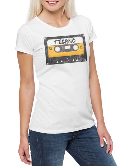 Urban Backwoods Print-Shirt Tape Techno Damen T-Shirt Kassette Cassette MC günstig online kaufen