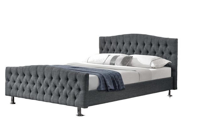 Xlmoebel Bett Chesterfield Schlafzimmer Bett mit Designer Textil Leder Pols günstig online kaufen