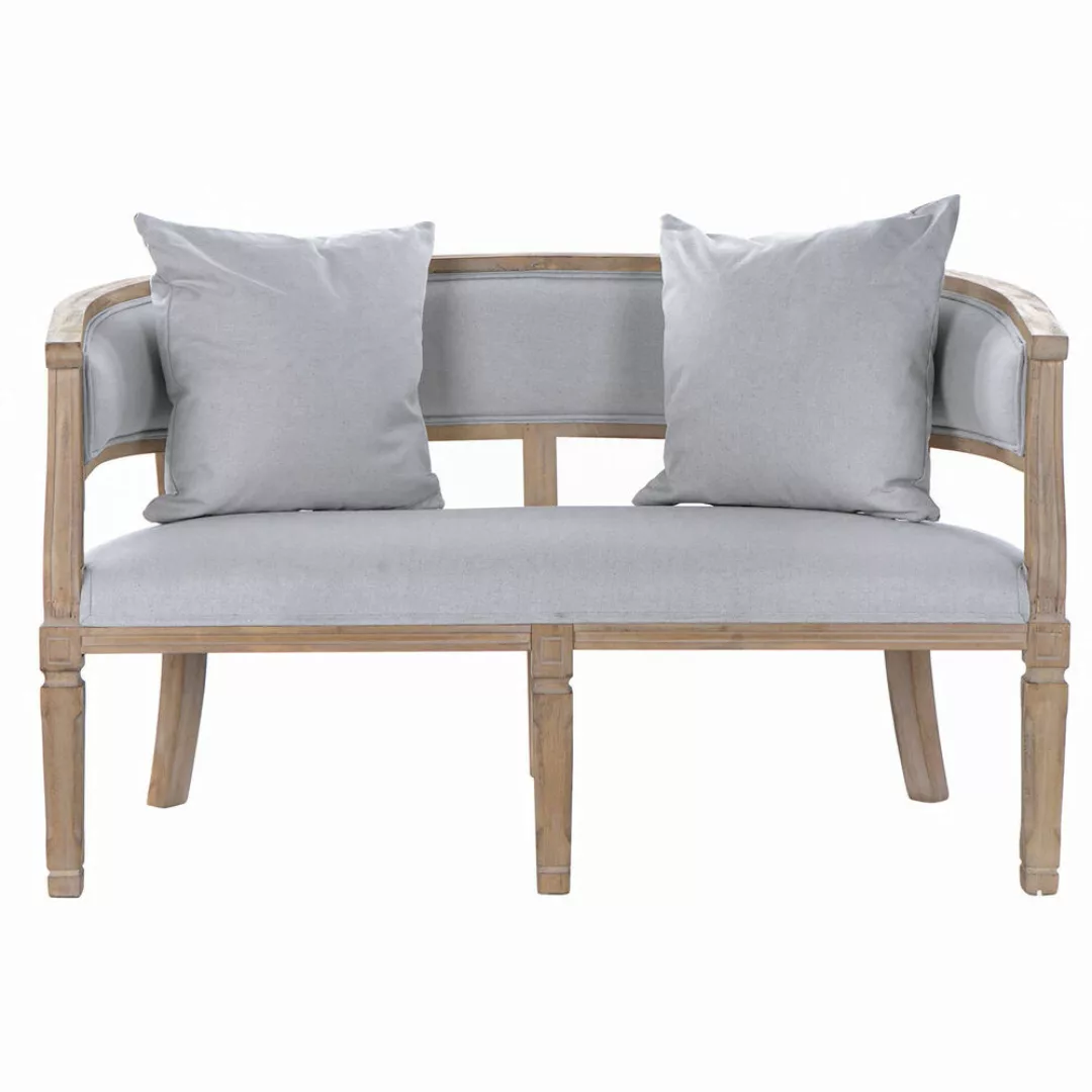 Sofa Dkd Home Decor Leinen Kautschukholz Hellgrau (122 X 69 X 72 Cm) günstig online kaufen