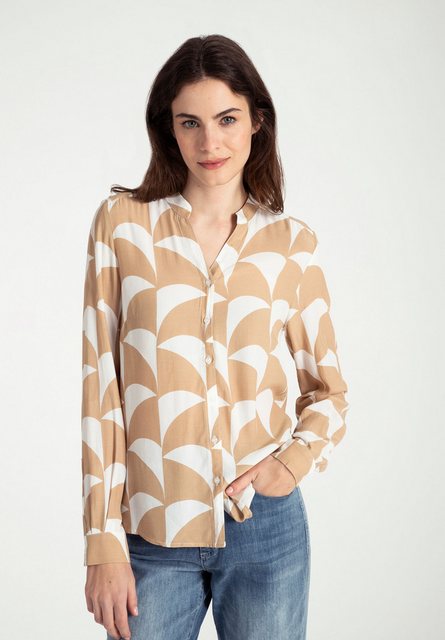 Viskosebluse, offwhite/camel, Frühjahrs-Kollektion günstig online kaufen