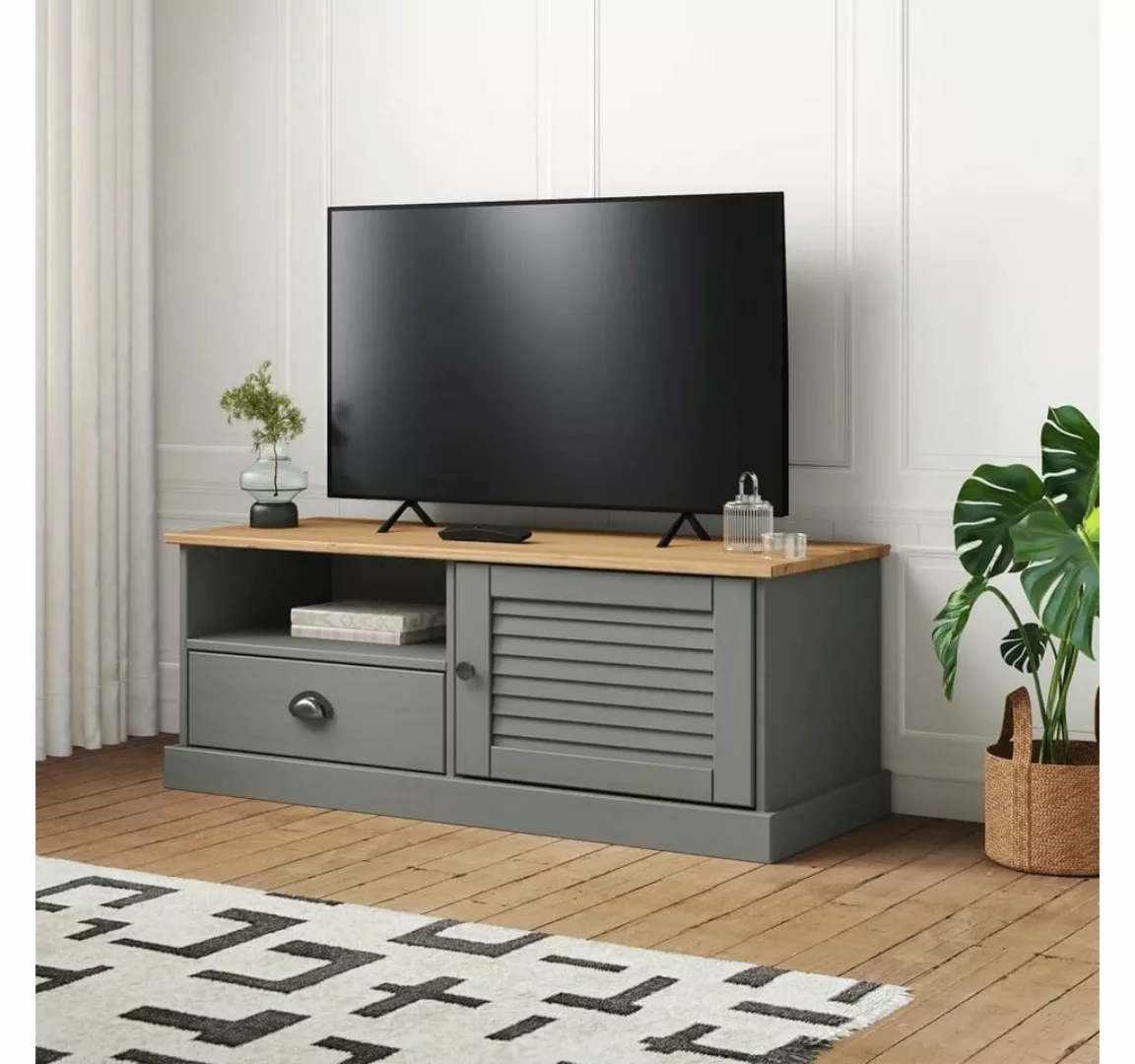 vidaXL TV-Schrank TV-Schrank VIGO Grau 106x40x40 cm Massivholz Kiefer günstig online kaufen