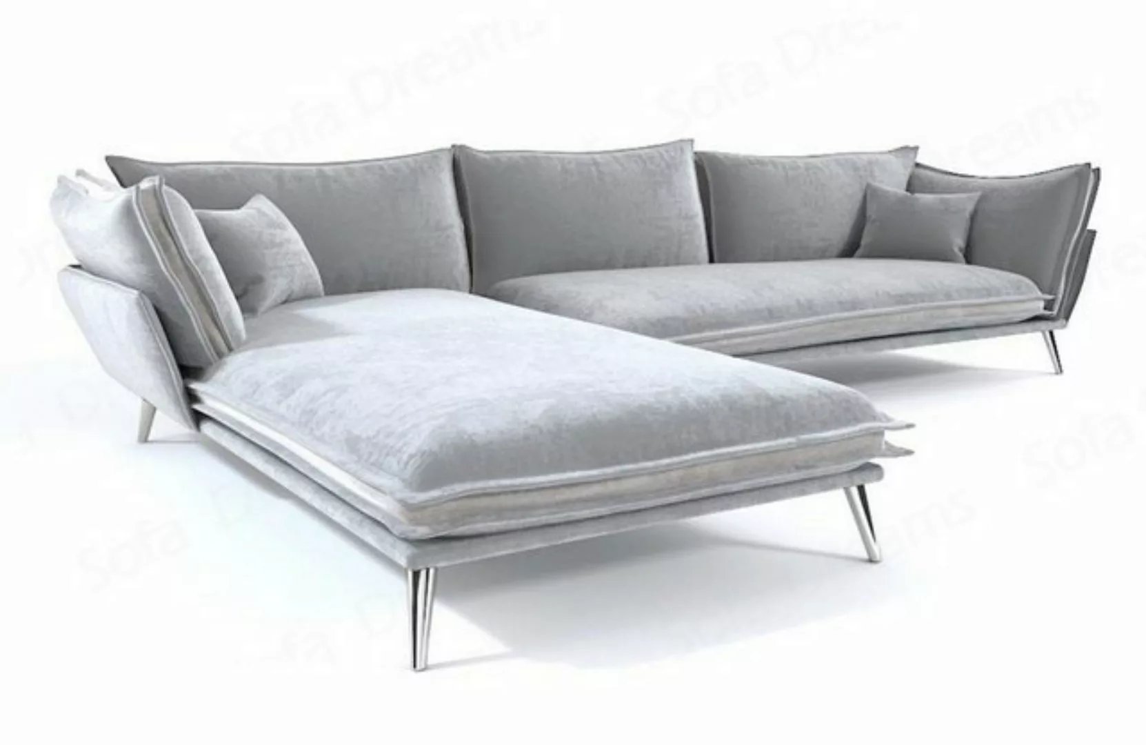 Sofa Dreams Ecksofa Stoff Design Polster Samtsofa Lobos L Form Stoffsofa, L günstig online kaufen