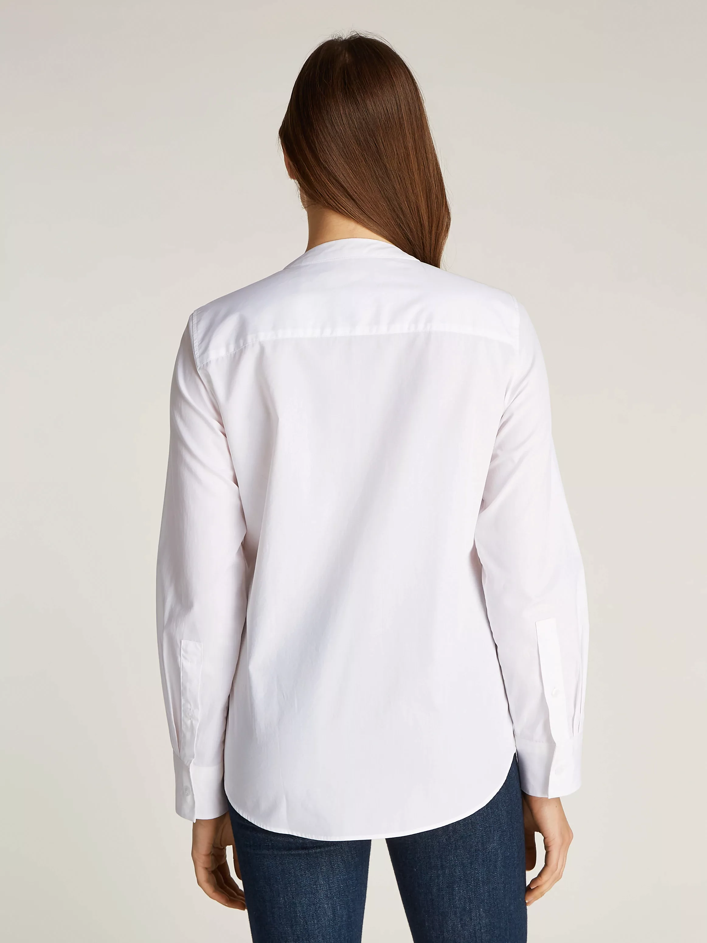 Tommy Hilfiger Shirtbluse COLLARLESS POPLIN REGULAR SHIRT mit Tommy Hilfige günstig online kaufen