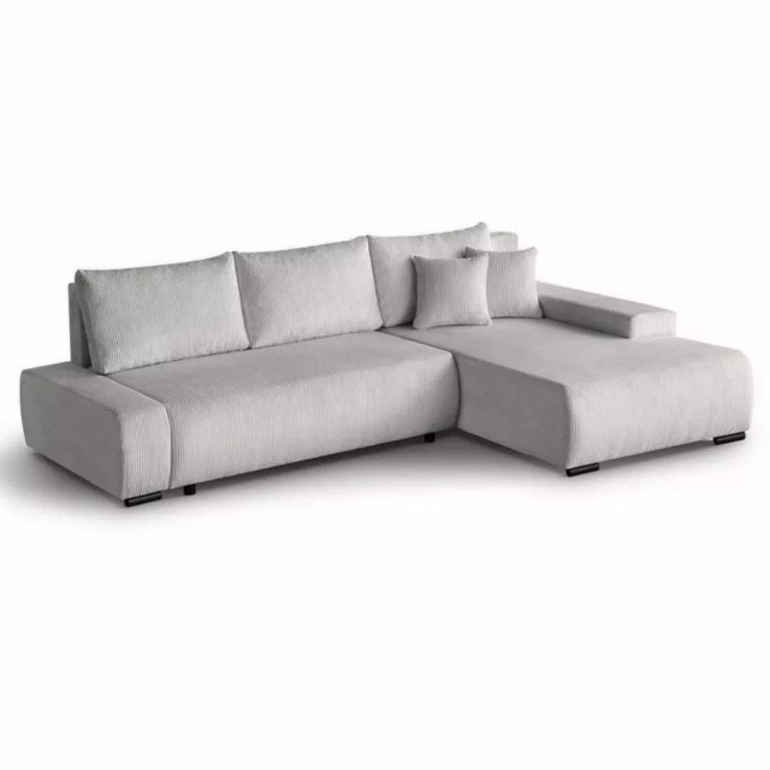 Beautysofa Ecksofa Draco L, mit Schlaffunktion, Bettkasten, Wellenfedern, E günstig online kaufen