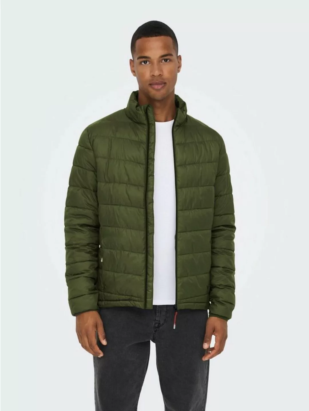 ONLY & SONS Blouson Legere Steppjacke Einfarbig Dünn Gefütterte Übergangsja günstig online kaufen