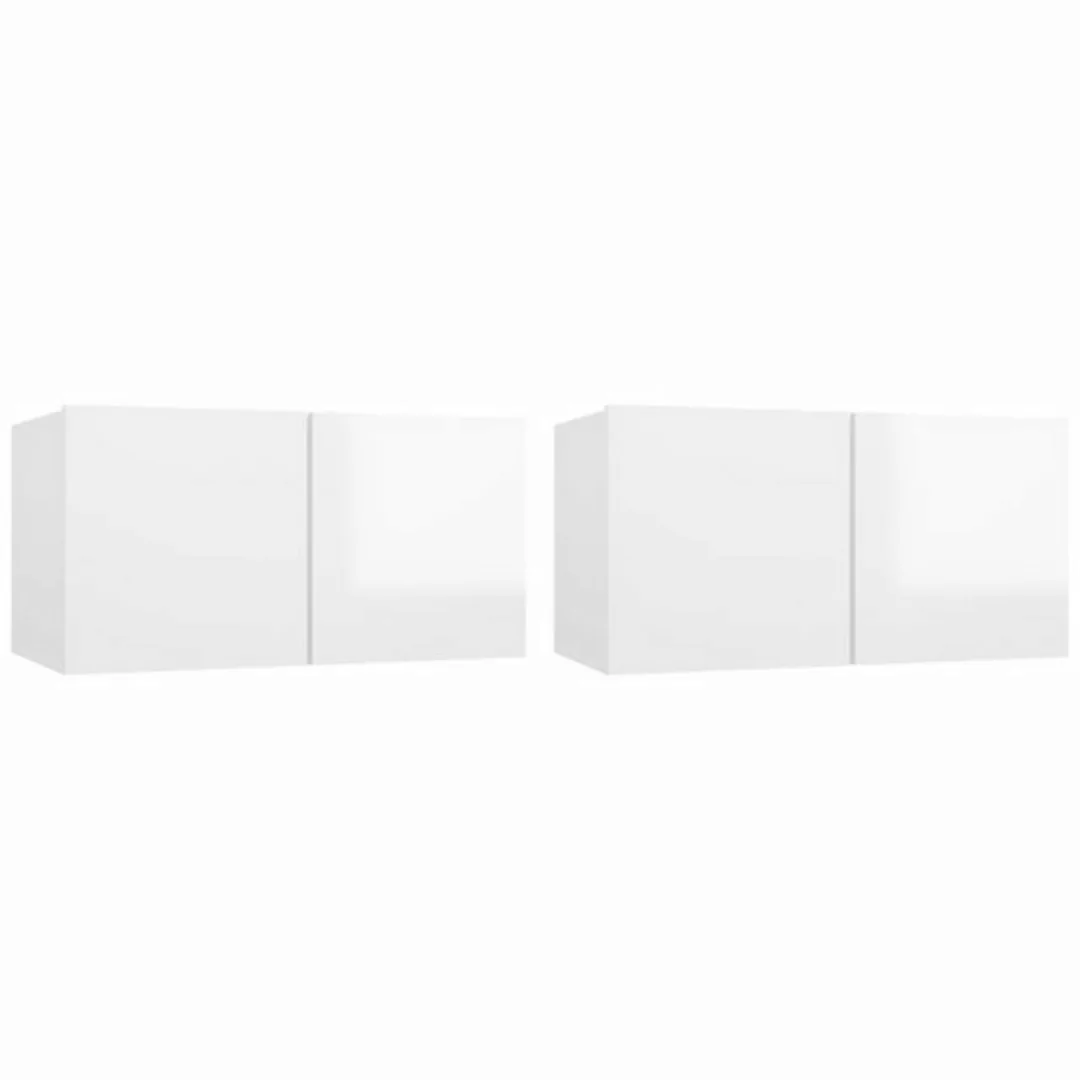 vidaXL TV-Schrank TV-Hängeschränke 2 Stk Hochglanz-Weiß 60x30x30 cm günstig online kaufen