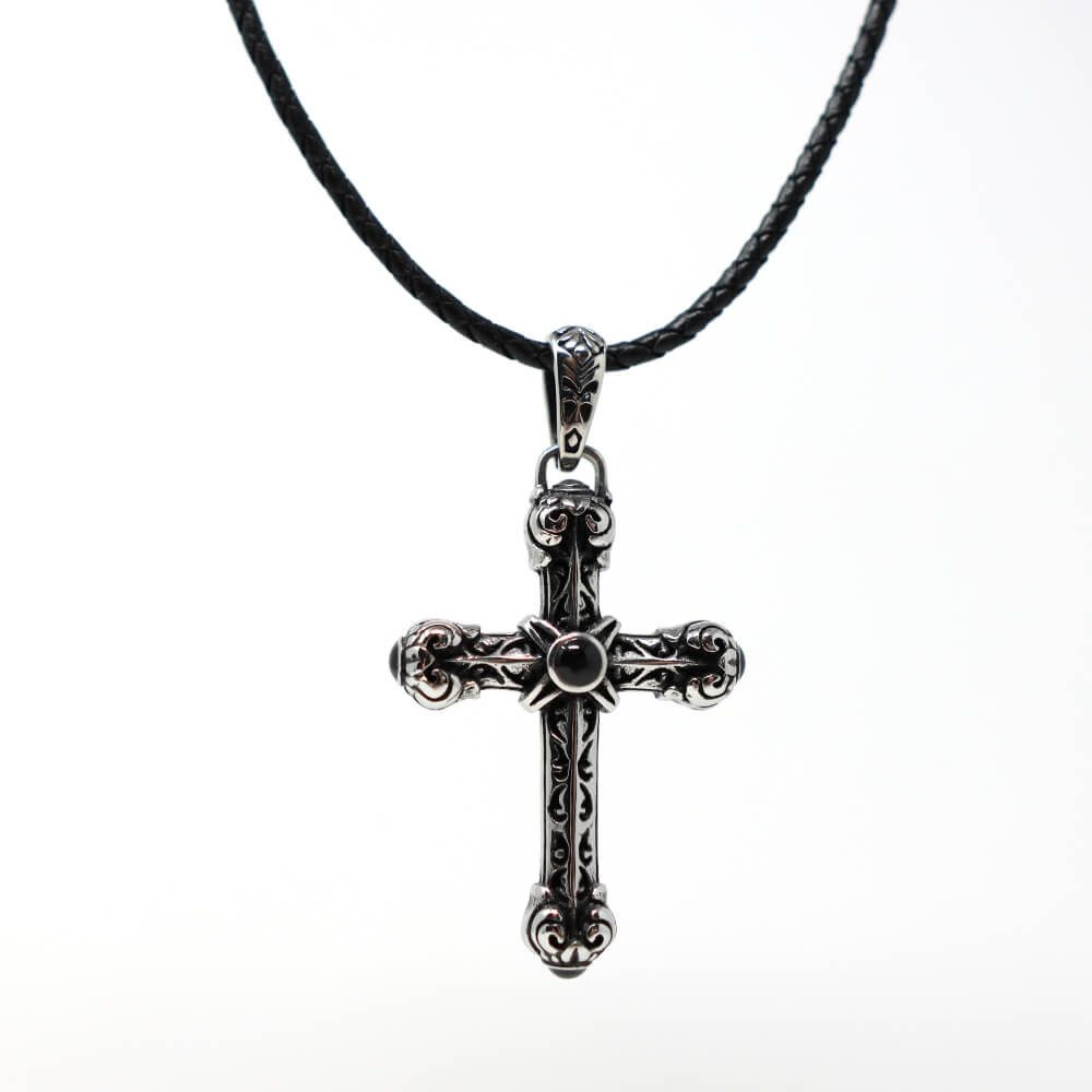 DALMARO Kette mit Anhänger Lederkette Edelstahlkette günstig online kaufen