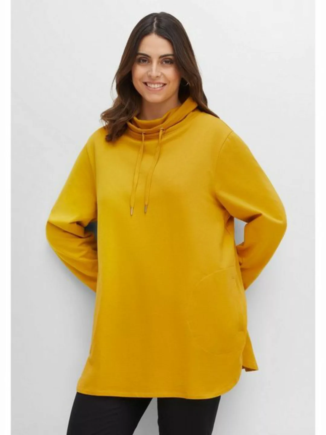 Sheego Sweatshirt "Große Größen", mit hohem Kragen und Tunnelzug günstig online kaufen