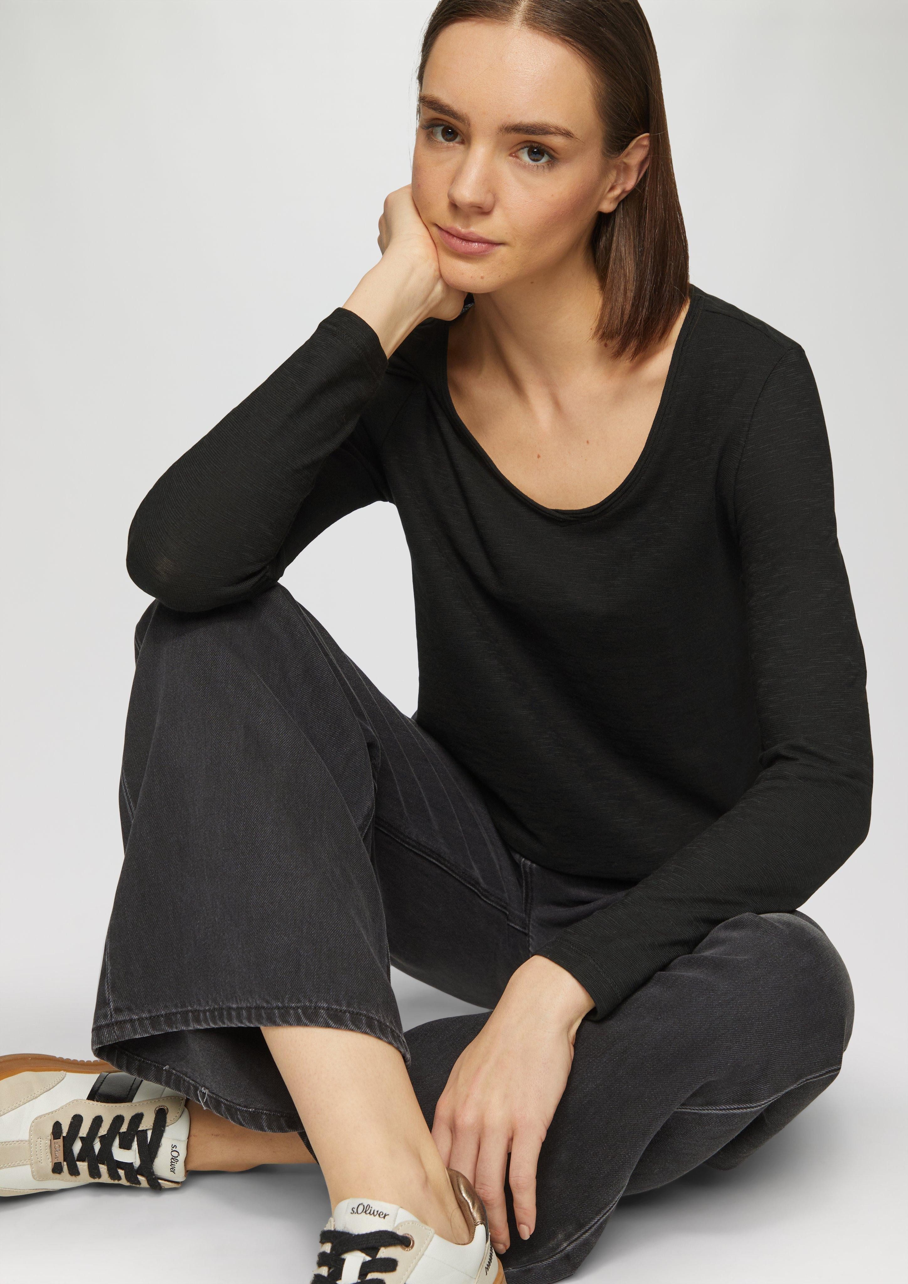 s.Oliver Langarmshirt Langarmshirt aus Slub Yarn günstig online kaufen