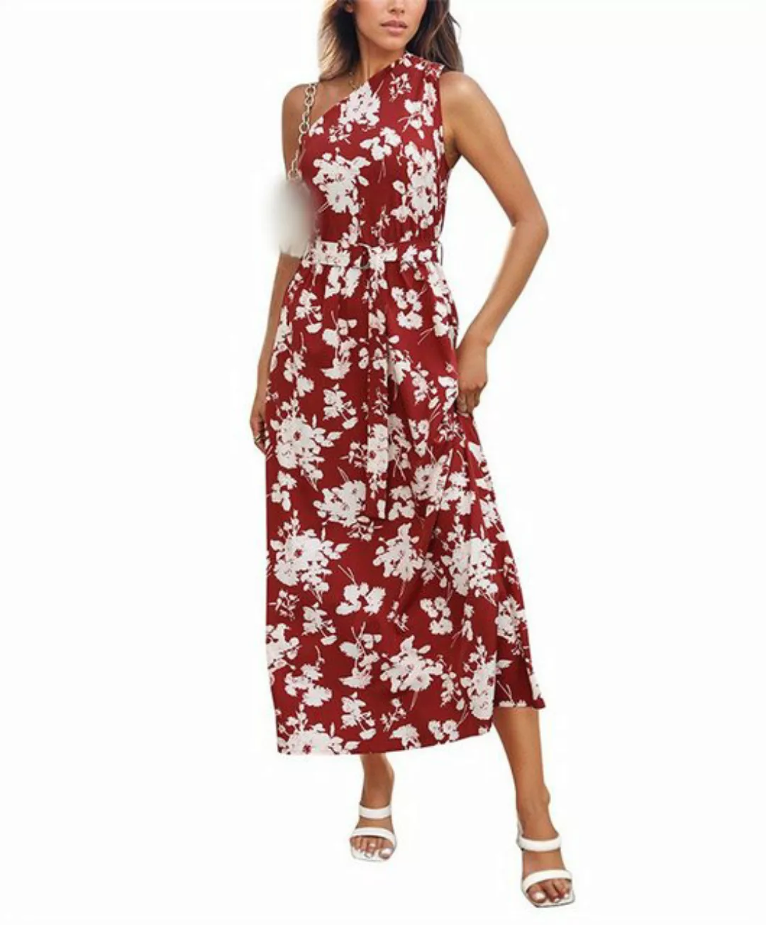 AFAZ New Trading UG Sommerkleid Modisches One-Shoulder-Kleid mit Blumendruc günstig online kaufen