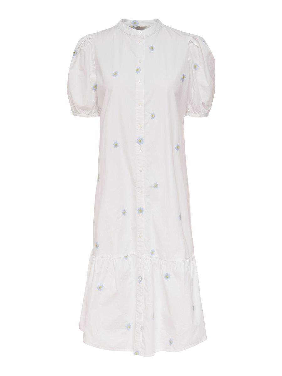 ONLY Gänseblümchen- Kleid Mit Kurzen Ärmeln Damen White günstig online kaufen