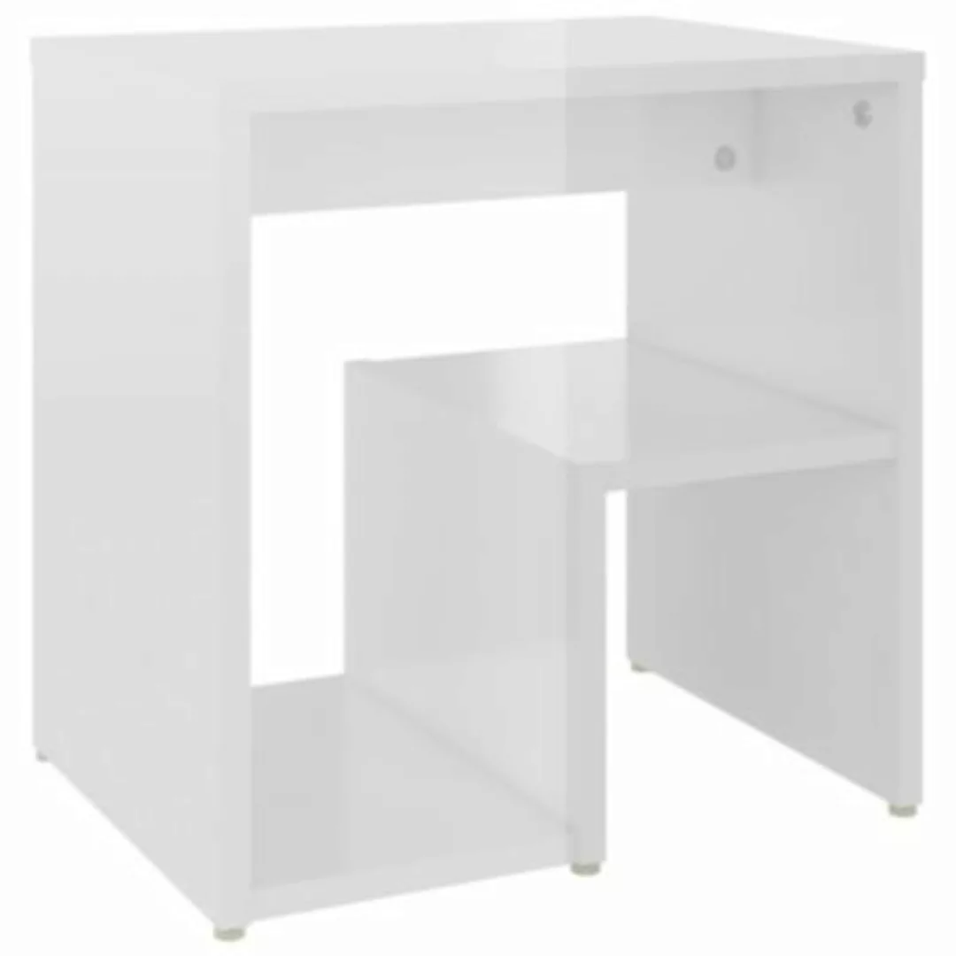 Nachttisch Hochglanz-weiß 40x30x40 Cm Spanplatte günstig online kaufen