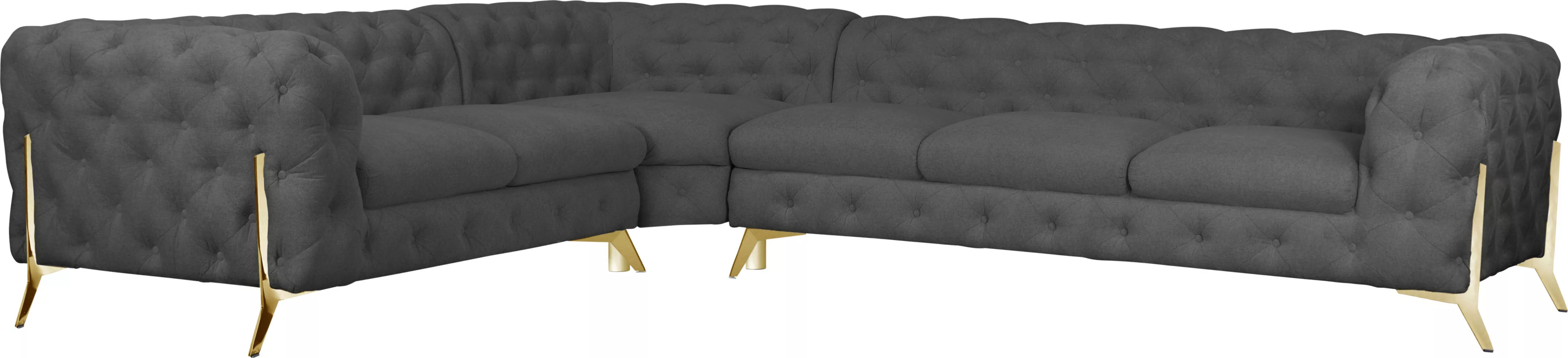 Leonique Chesterfield-Sofa »Amaury L-Form«, großes Ecksofa, Chesterfield-Op günstig online kaufen