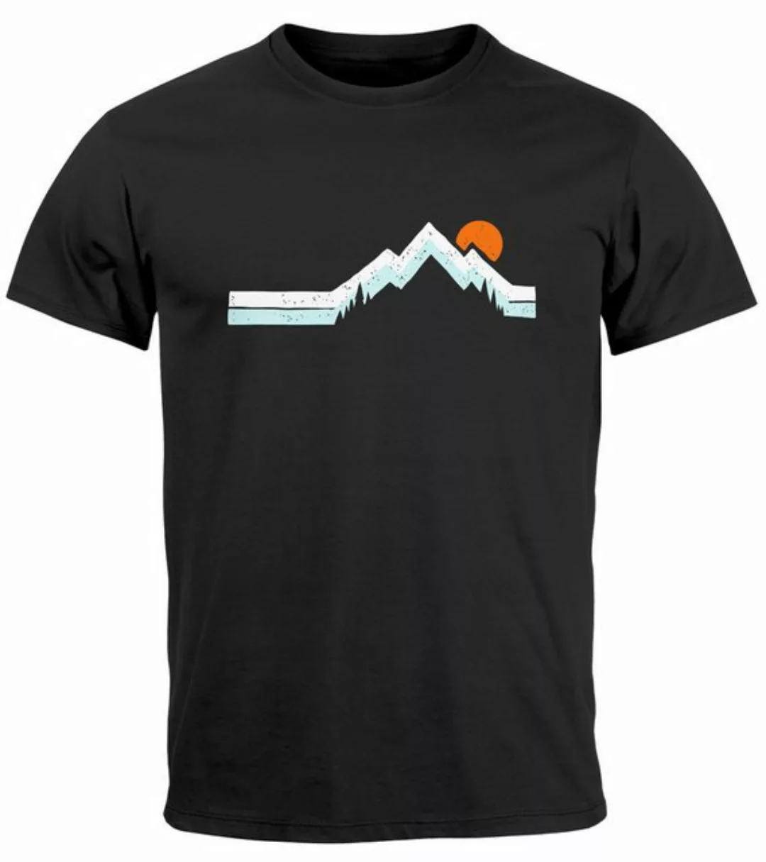 Neverless Print-Shirt Herren T-Shirt Berg Wandern Natur Outdoor Printshirt günstig online kaufen