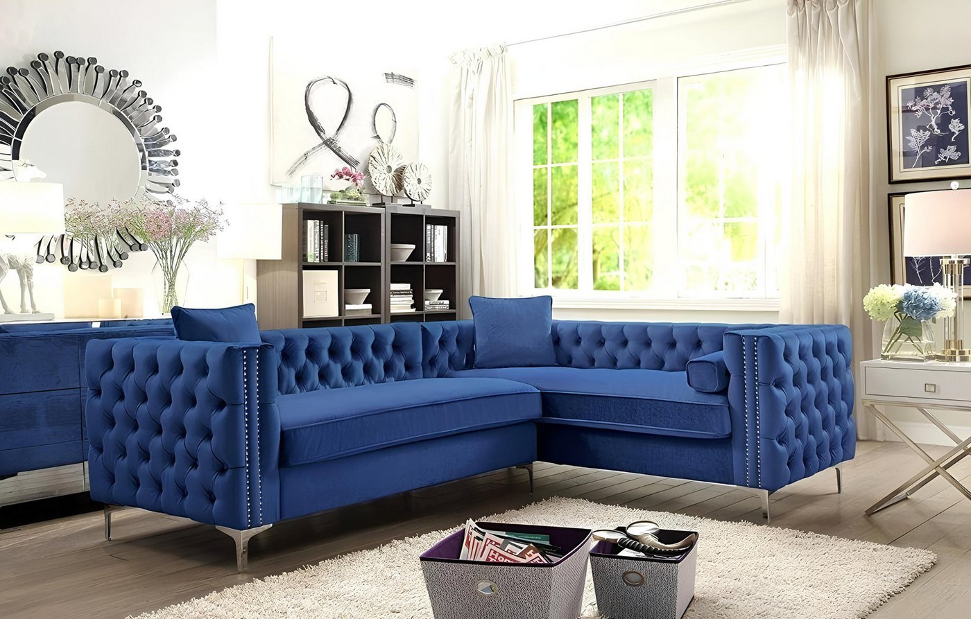 Xlmoebel Ecksofa Neu Chesterfield Stoff Samt Ecksofa Polstersofa Couch Sitz günstig online kaufen