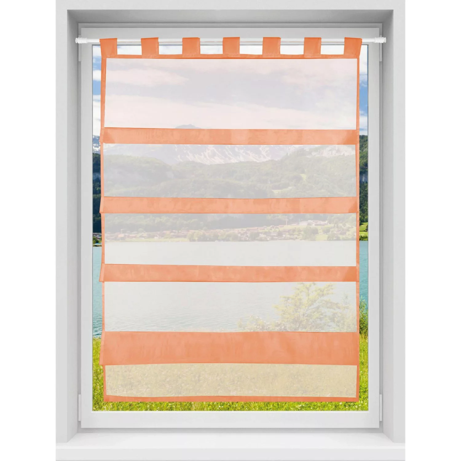 Bestlivings Sky Gardine Raffoptik Schlaufe 80 cm x 110 cm Apricot günstig online kaufen