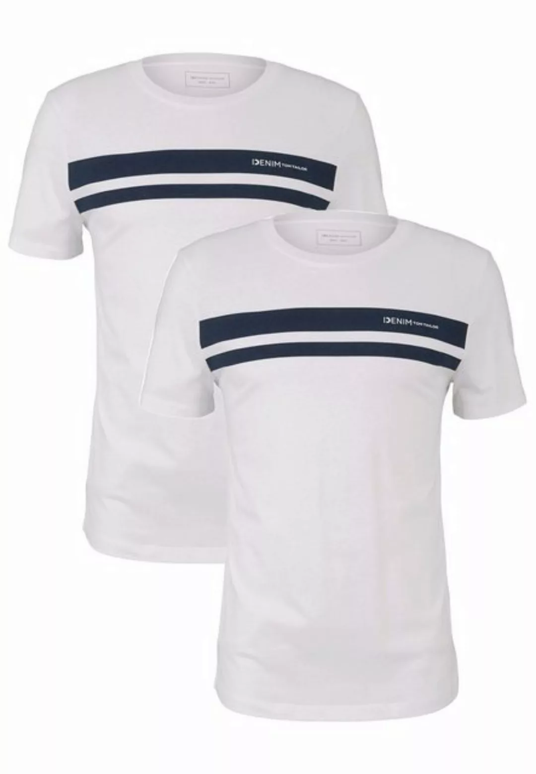 TOM TAILOR T-Shirt 2-er Set Basic T-Shirts (2-tlg) 5552 in Weiß-2 günstig online kaufen