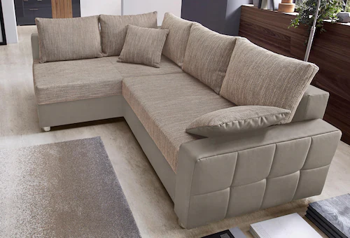 COLLECTION AB Ecksofa Parma, mit Bettfunktion, inkl. Zier- und Rückenkissen günstig online kaufen