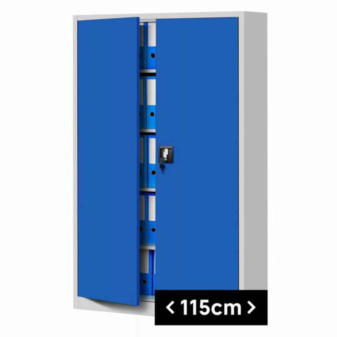 Jan Nowak Aktenschrank Aktenschrank Stahlschrank grau-blau 185x115x40 günstig online kaufen