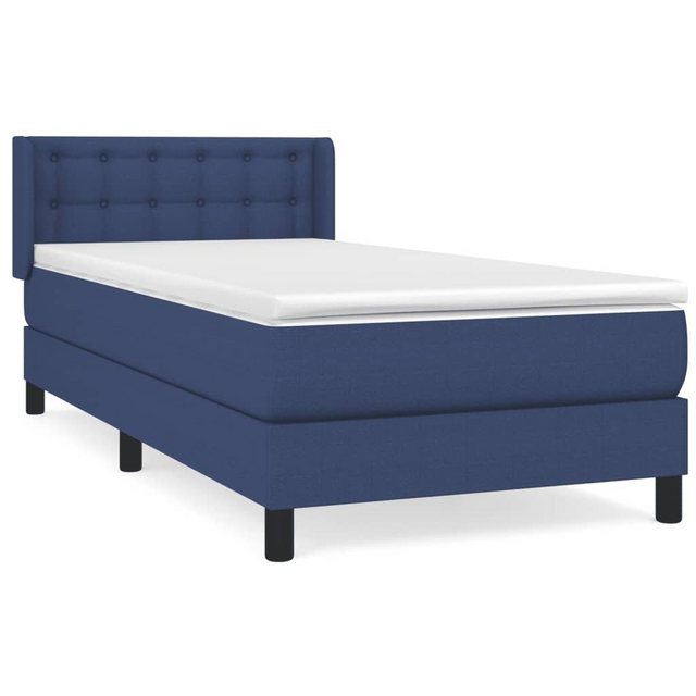 vidaXL Boxspringbett Boxspringbett mit Matratze Blau 100x200 cm Stoff Bett günstig online kaufen