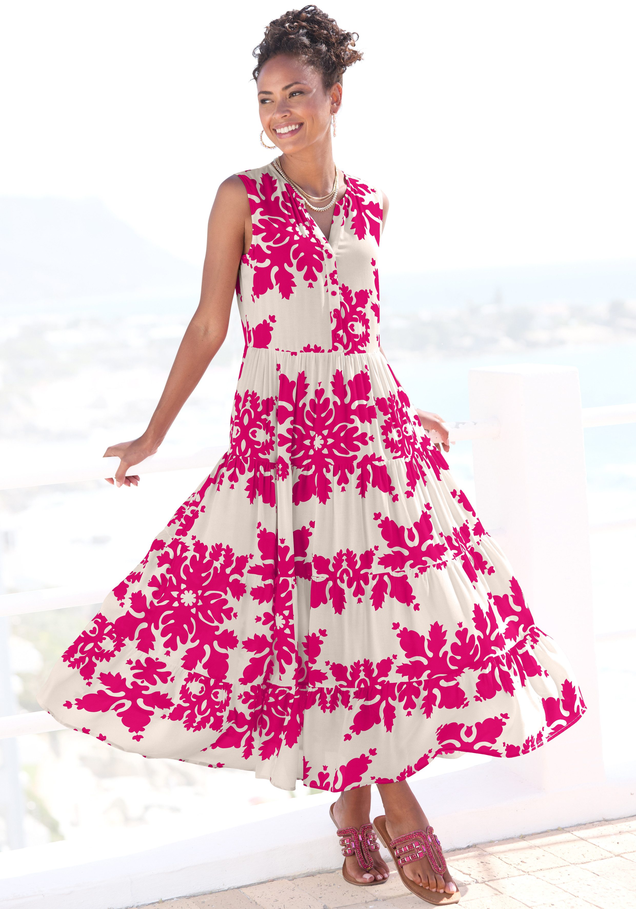 Vivance Maxikleid, mit Volants, Sommerkleid günstig online kaufen