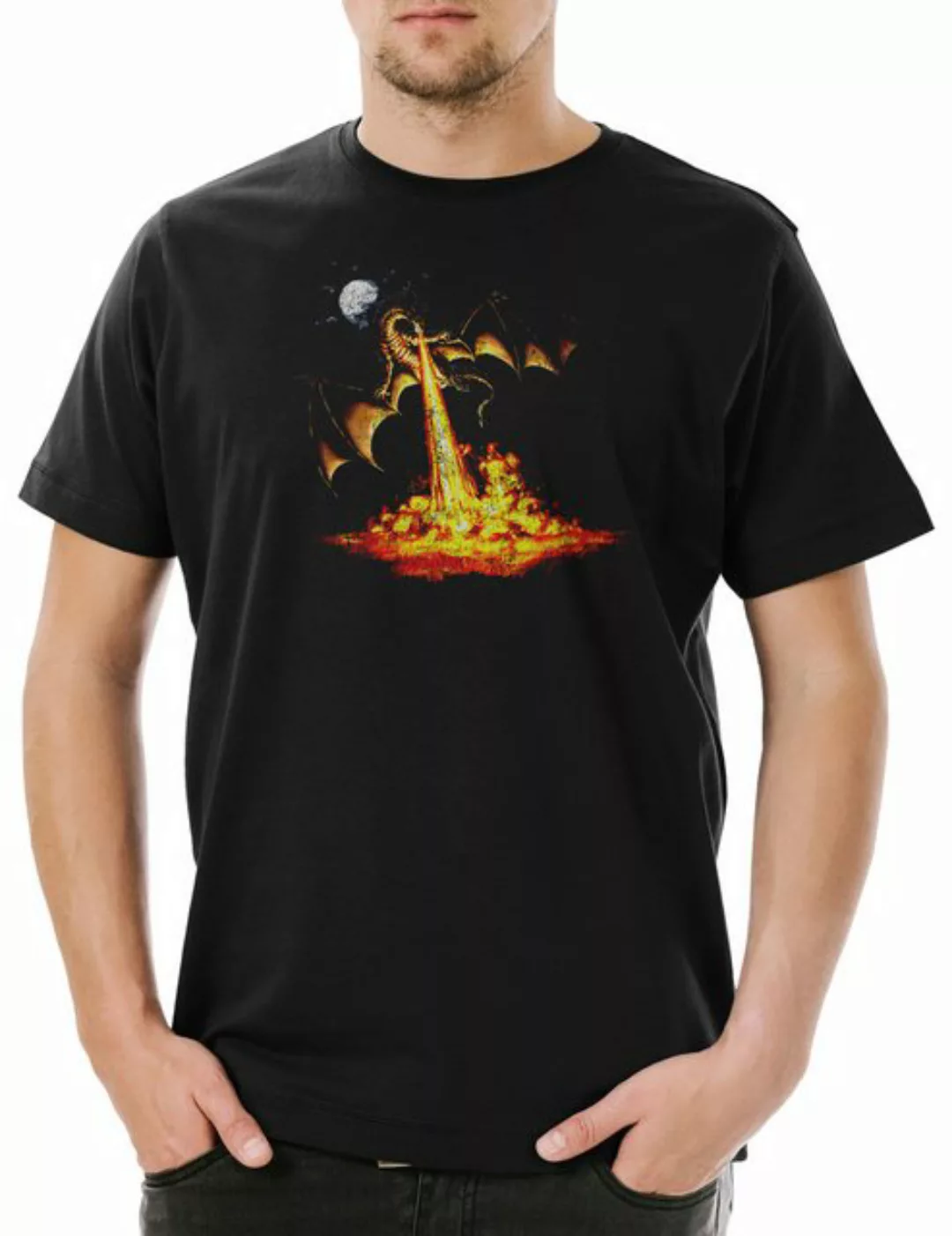 Urban Backwoods Print-Shirt Dragon III Herren T-Shirt Drache Fantasy Tattoo günstig online kaufen