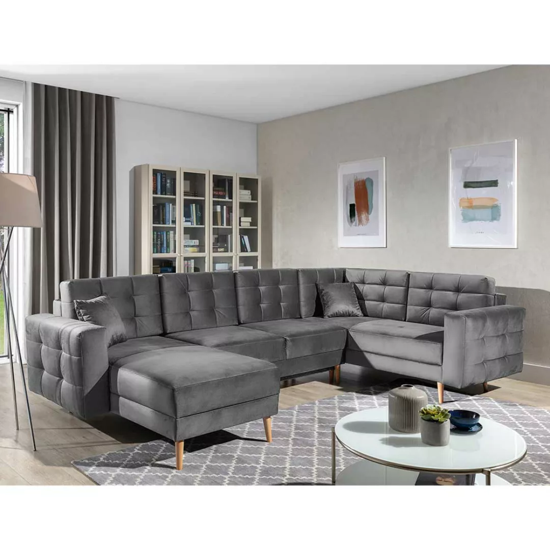 Wohnlandschaft Ecksofa mit Schlaffunktion und Armlehnen günstig online kaufen