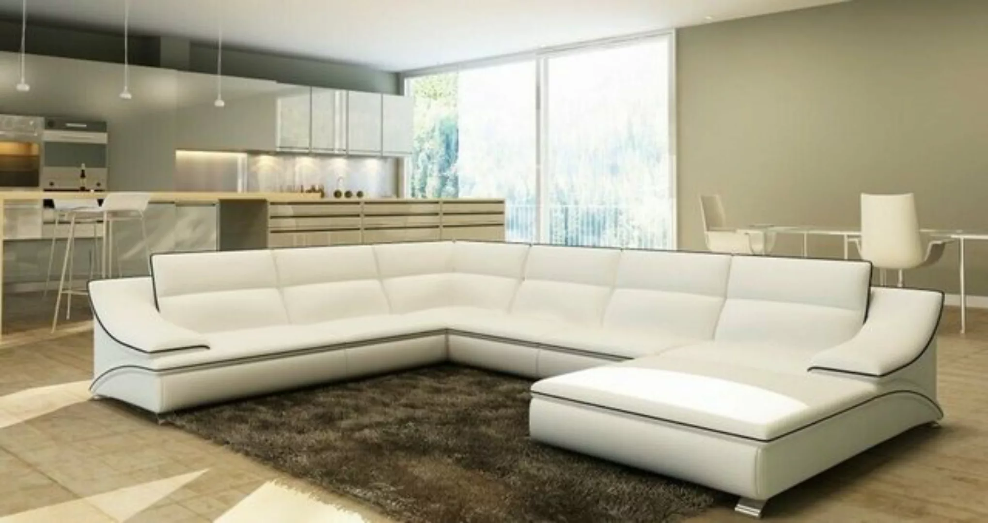 JVmoebel Ecksofa Ecksofa mit USB Ledersofa Polster Wohnlandschaft Couch Sof günstig online kaufen