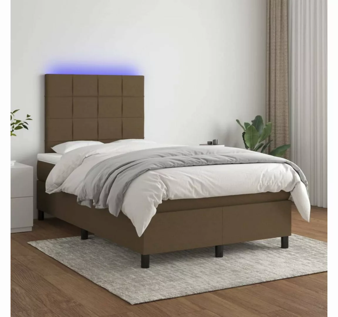 vidaXL Boxspringbett Bett Boxspringbett mit Matratze & LED Stoff (120 x 200 günstig online kaufen