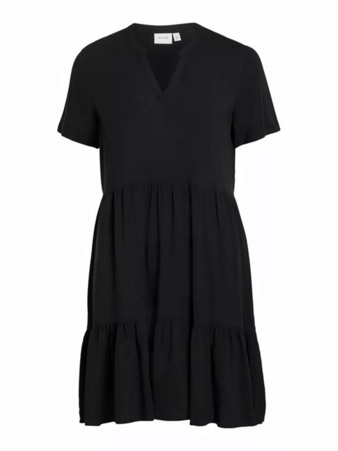 Vila Shirtkleid Lockeres Sommer Dress Stufen-Look Volant Kleid mit V-Neck ( günstig online kaufen