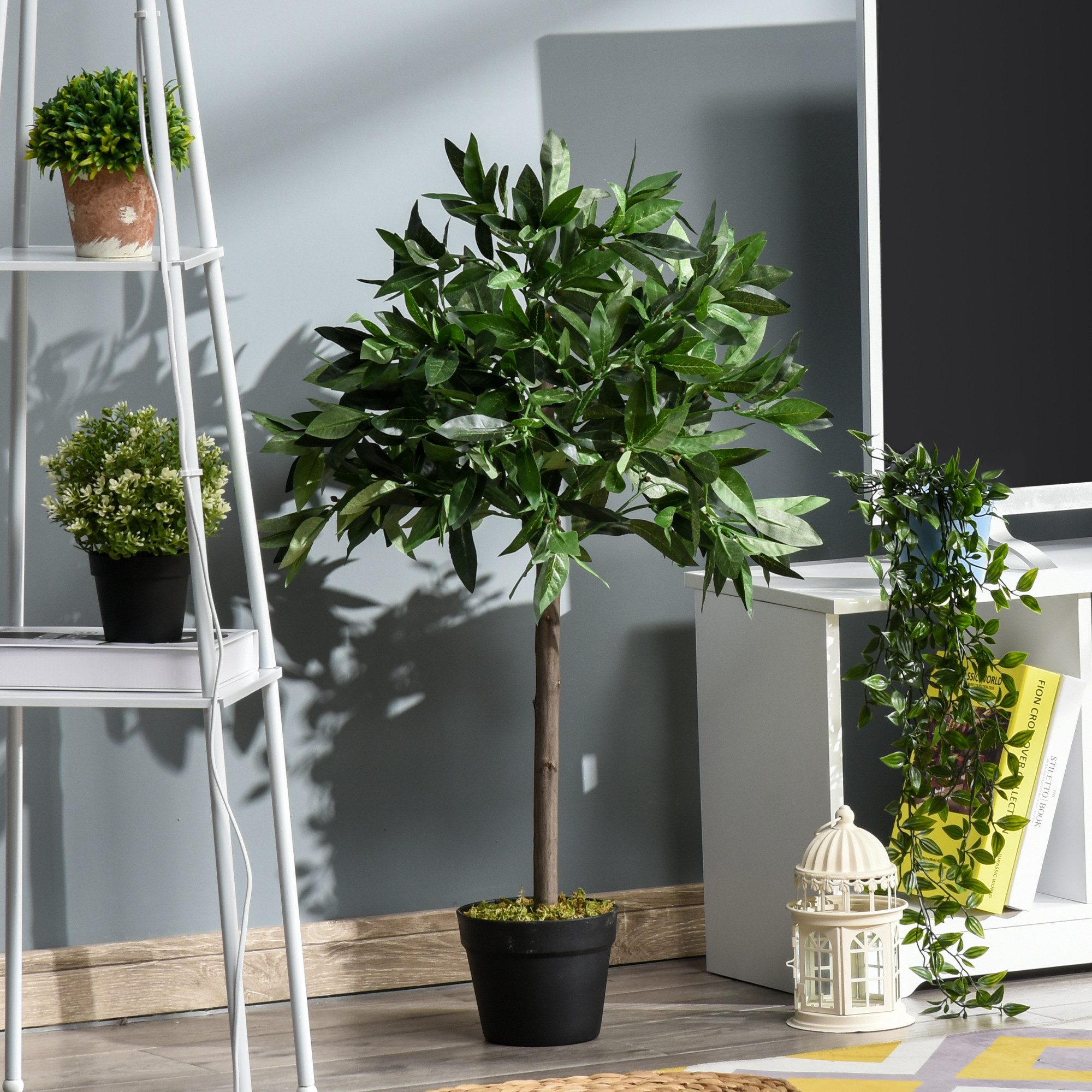Kunstpflanze 2er-Set, 90 cm, im Zementtopf günstig online kaufen