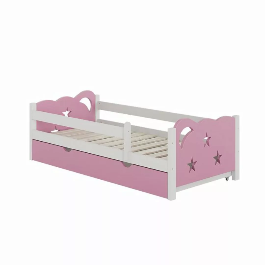 VitaliSpa® Kinderbett Jessica, Rosa/Weiß, 80x160 cm mit Schublade, ohne Mat günstig online kaufen