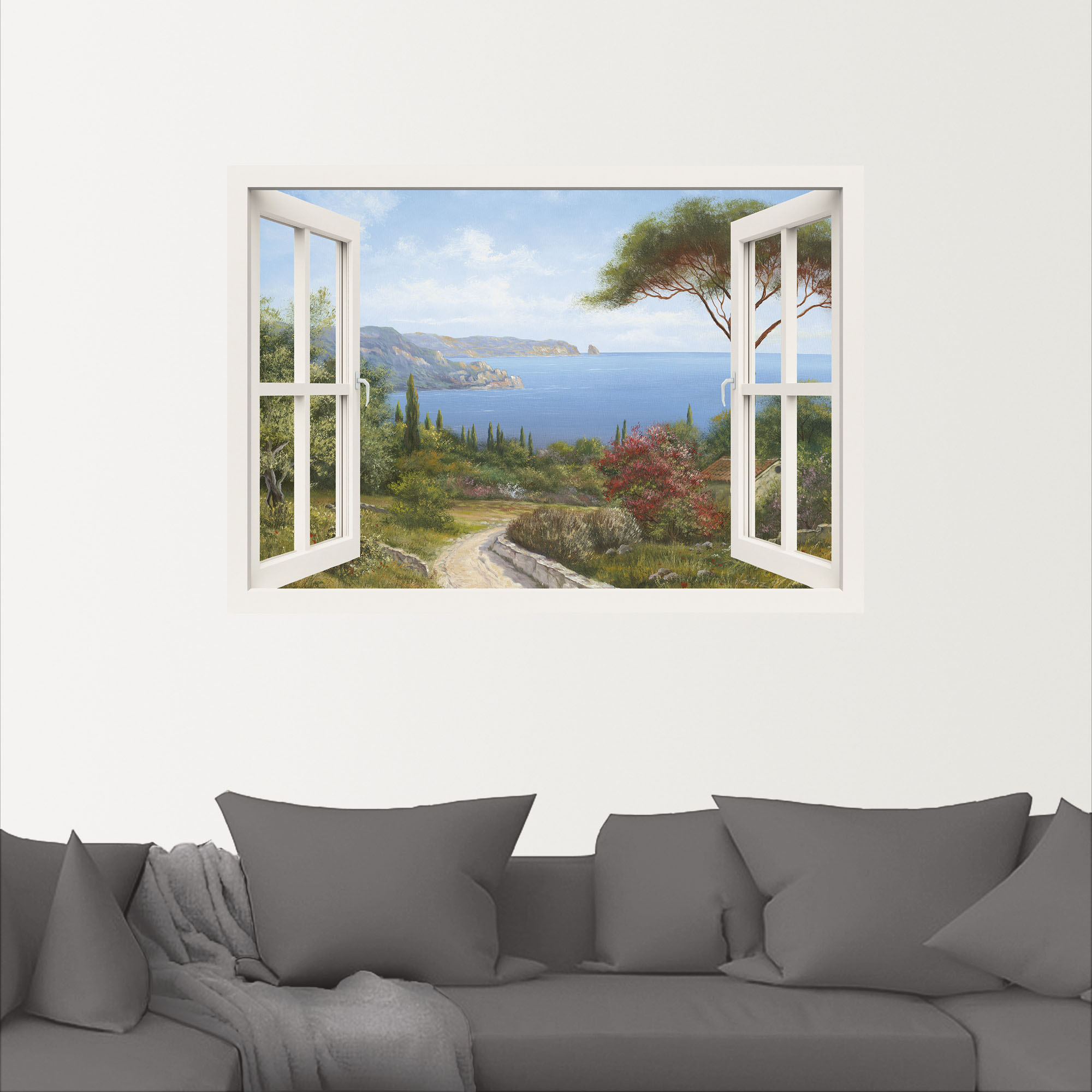 Artland Wandbild "Fensterblick - Haus am Meer I", Fensterblick, (1 St.), al günstig online kaufen