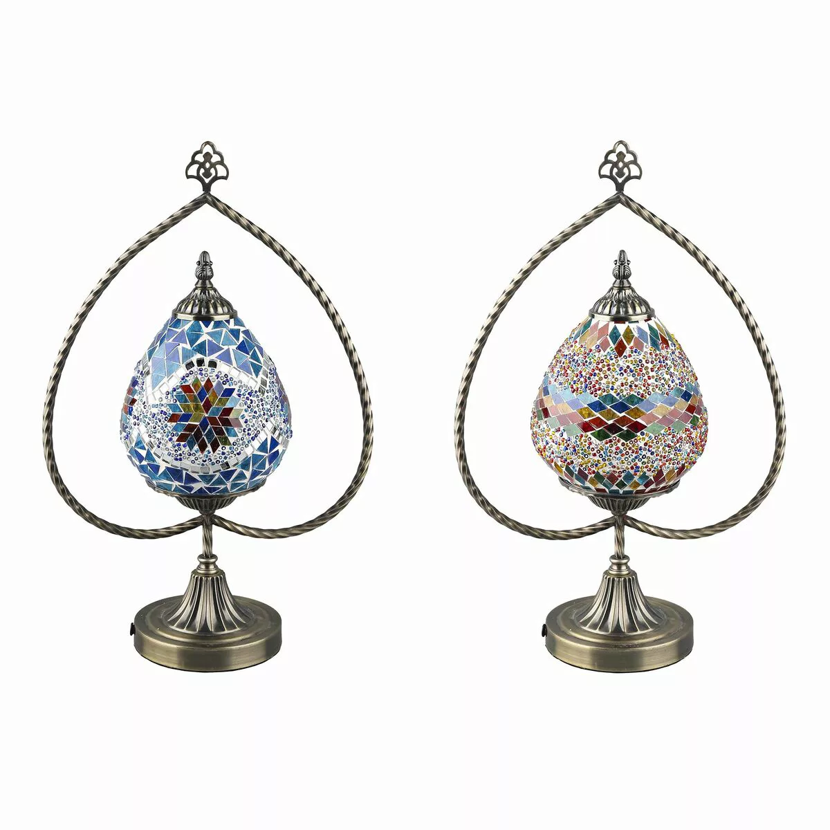 Tischlampe Dkd Home Decor Kristall Mosaik Metall Bunt Araber (32.5 X 16 X 4 günstig online kaufen