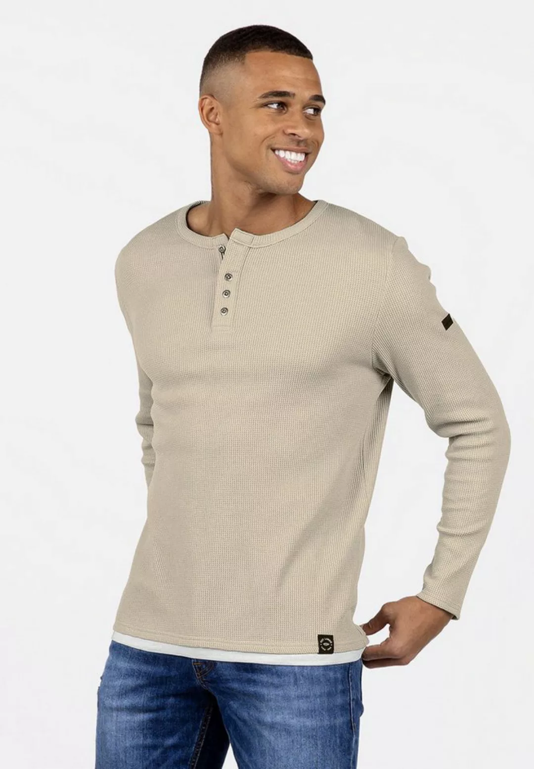 Key Largo Strickpullover Sandro für Herren double Layer Look einfarbig körp günstig online kaufen