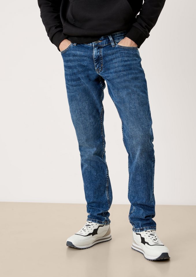 QS Stoffhose Jeans Rick / Slim Fit / Mid Rise / Slim Leg Waschung günstig online kaufen