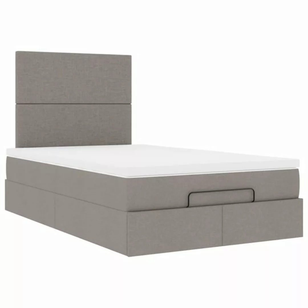 vidaXL Bett Ottoman-Bett mit Matratze Taupe 120x190 cm Stoff günstig online kaufen