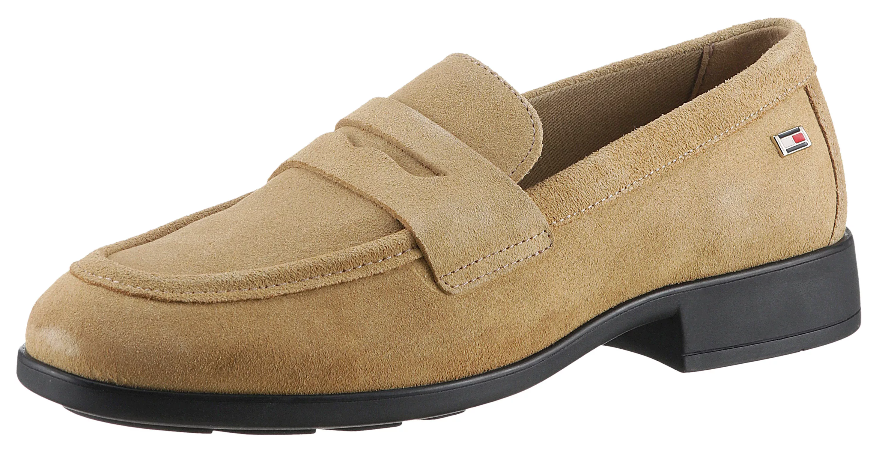 Tommy Hilfiger Loafer "FLAG SUEDE CLASSIC LOAFER", Slipper, Schlupfschuh, H günstig online kaufen