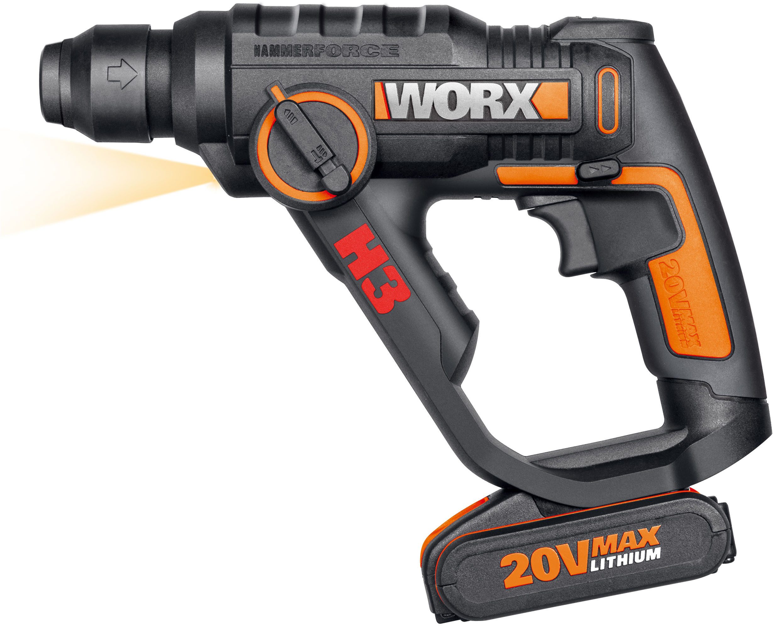 Worx Akku-Bohrhammer WX390, (Set), 3-In-1, pneumatisches günstig online kaufen