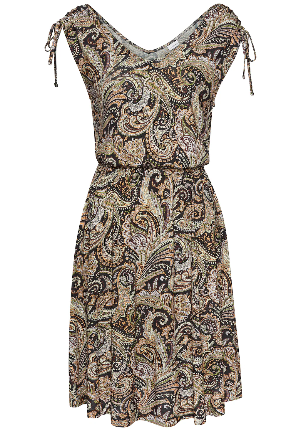 LASCANA Jerseykleid, mit Bändern an den Trägern, Alloverprint günstig online kaufen