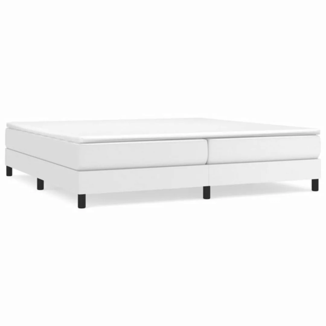 Vidaxl Boxspringbett Mit Matratze Weiß 200x200 Cm Kunstleder günstig online kaufen