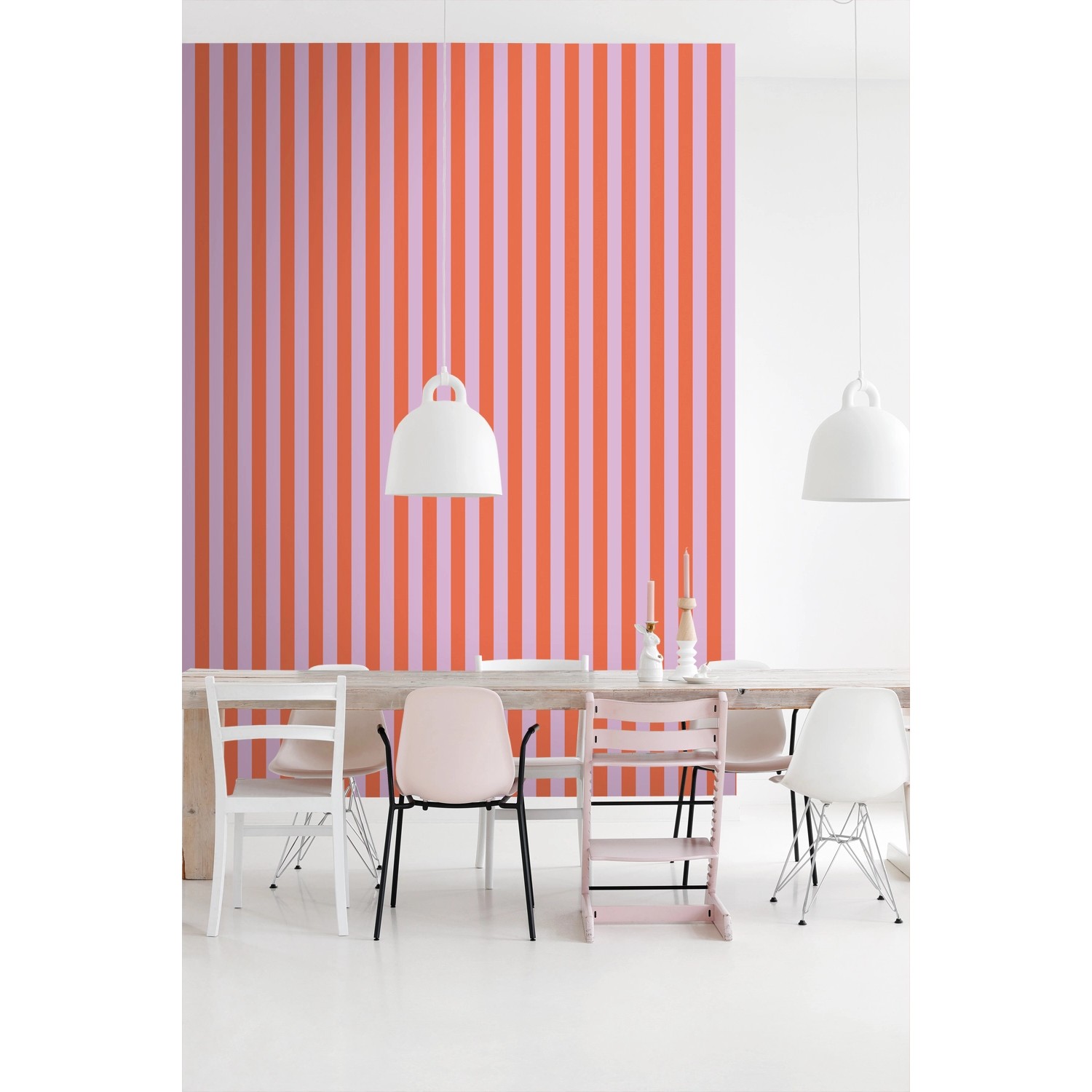 ESTAhome Tapete Streifen Orange und Violett 50 x 900 cm 139904 günstig online kaufen