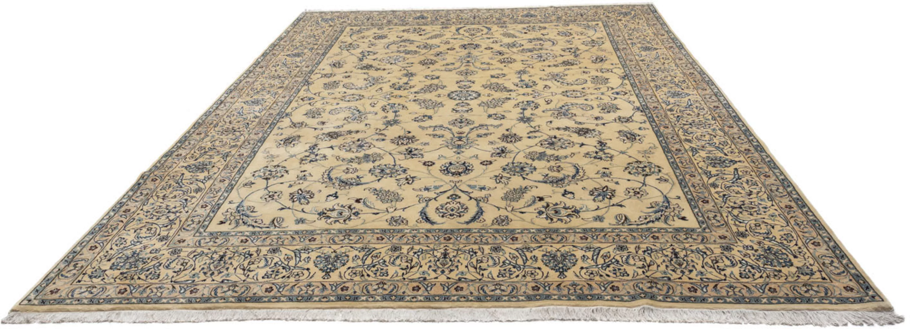 morgenland Wollteppich »Nain 9la Blumenmuster Marrone chiaro 343 x 247 cm«, günstig online kaufen